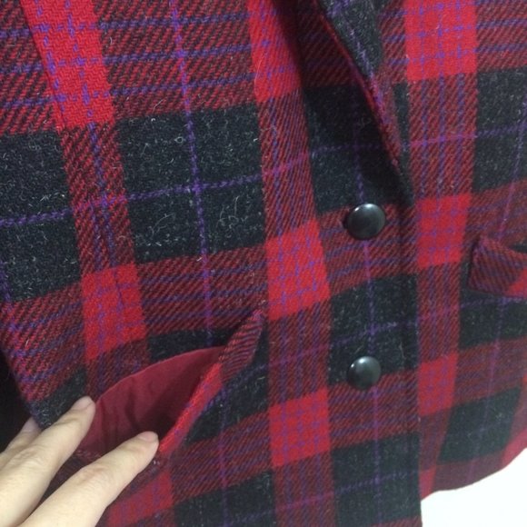 Plum Blossom 2-pc Suit Plaid Blazer + Midi Skirt - Picture 9 of 15